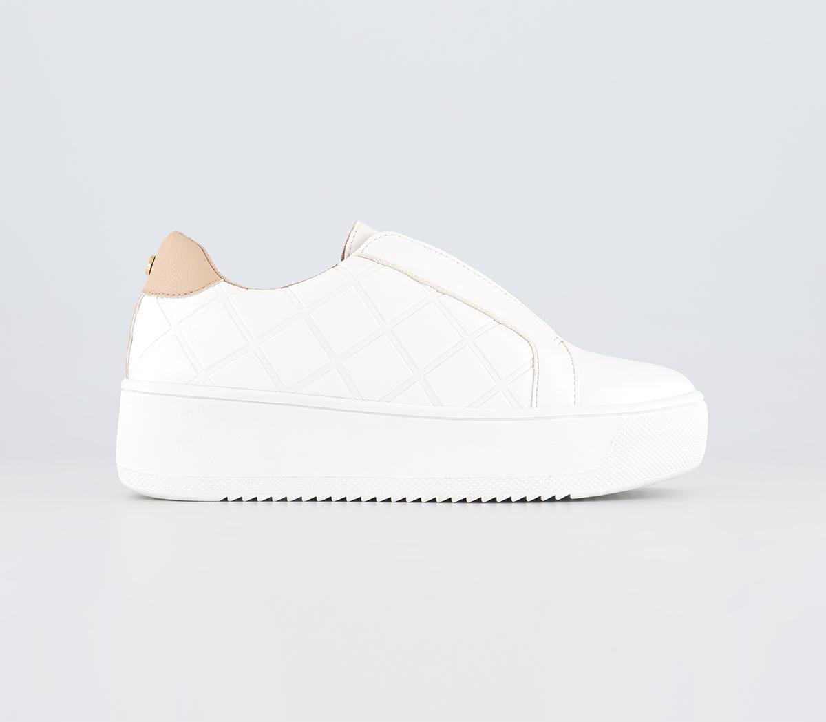 Fancy Quilted Slip On Trainers White