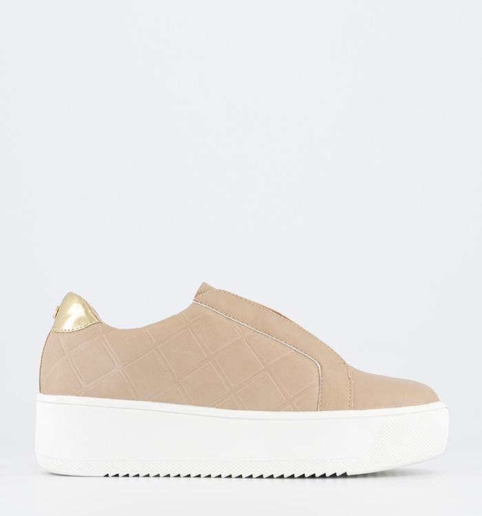 OFFICE Fancy Quilted Slip On Trainers Blush