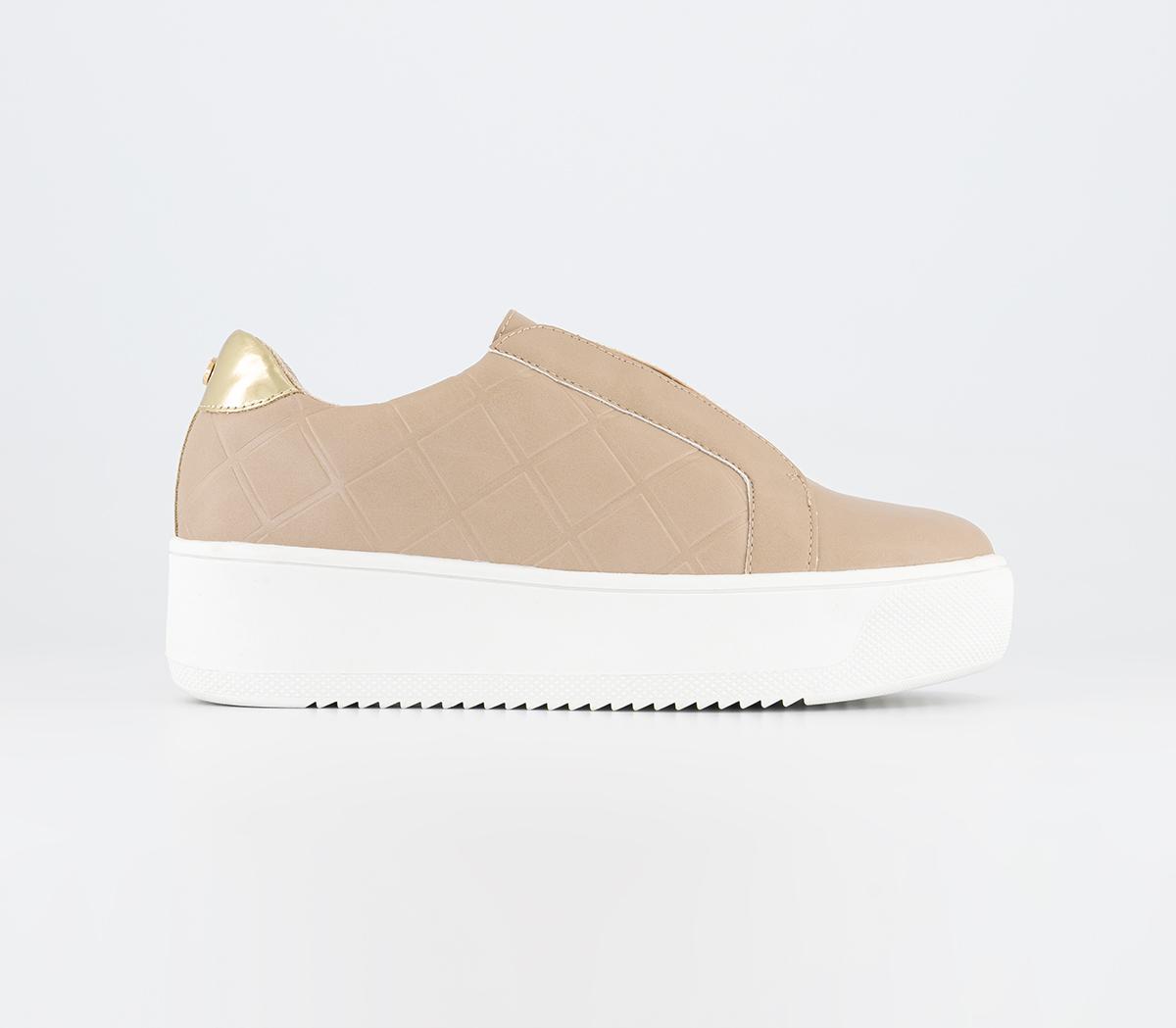 Fanc Quilted Slip On Trainers Blush