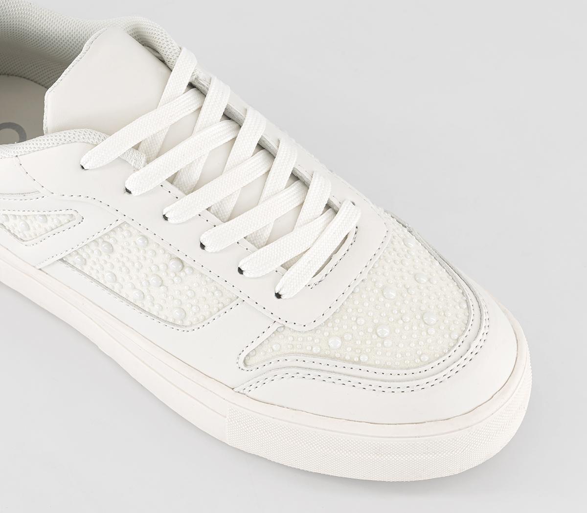 OFFICEFaye Pearl Embellished TrainersWhite Embellished