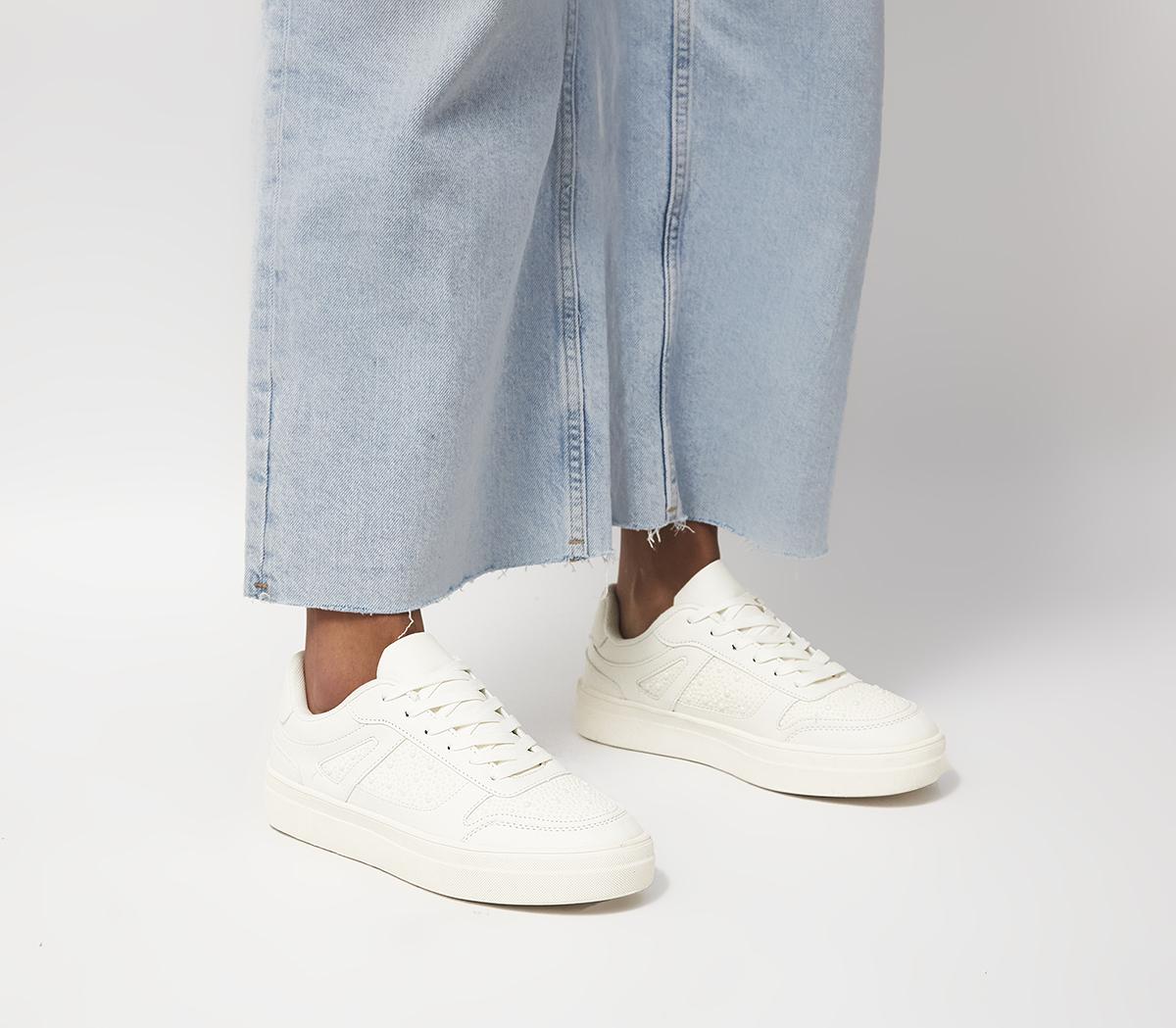 OFFICEFaye Pearl Embellished TrainersWhite Embellished