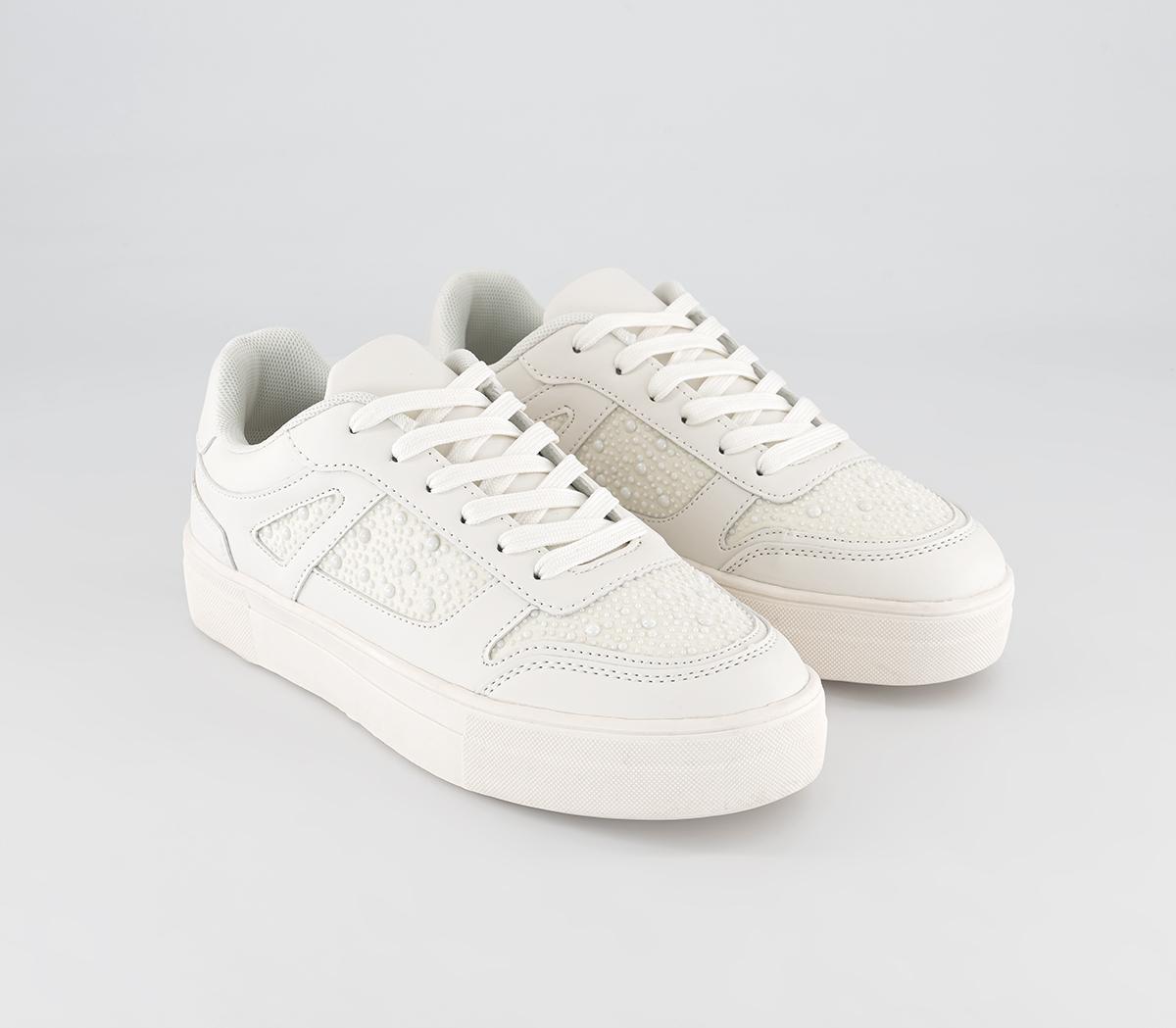 OFFICEFaye Pearl Embellished TrainersWhite Embellished