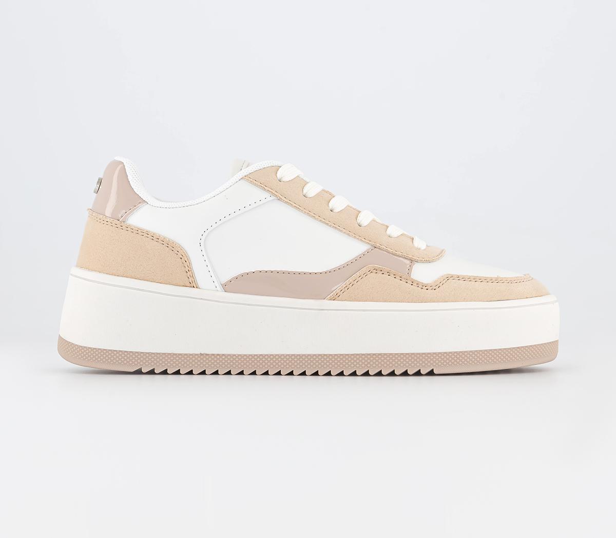 OFFICE Floella Block Detail Trainers White Beige Mix - Fashion Trainers
