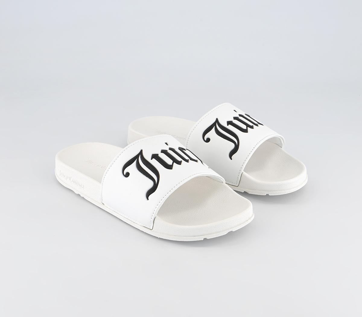 Juicy Couture Womens Patti Padded Strap Sliders White, 8