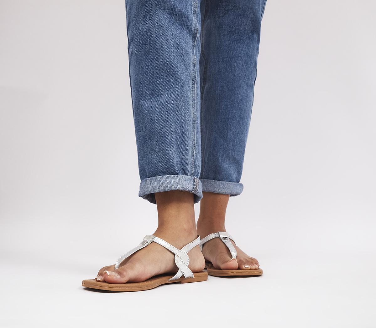 Wide Fit Spendid Leather Toe Post Sandals