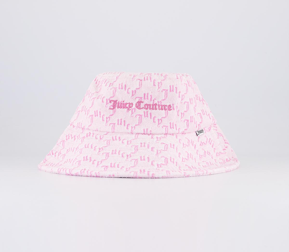 Juicy Couture Lauriane Bucket Hat Pink Arched Mono, One Size