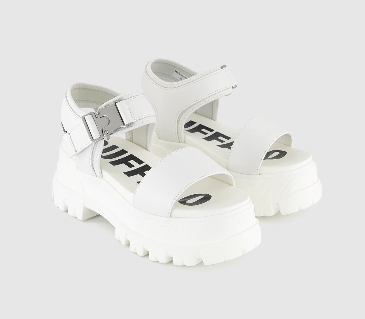 Buffalo Womens Jojo Sandals White, 6.5