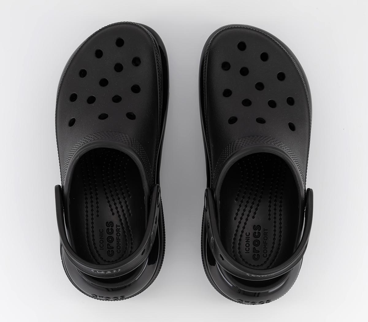 Crocs Classic Mega Crush Clogs Black - Women’s Summer Shoes