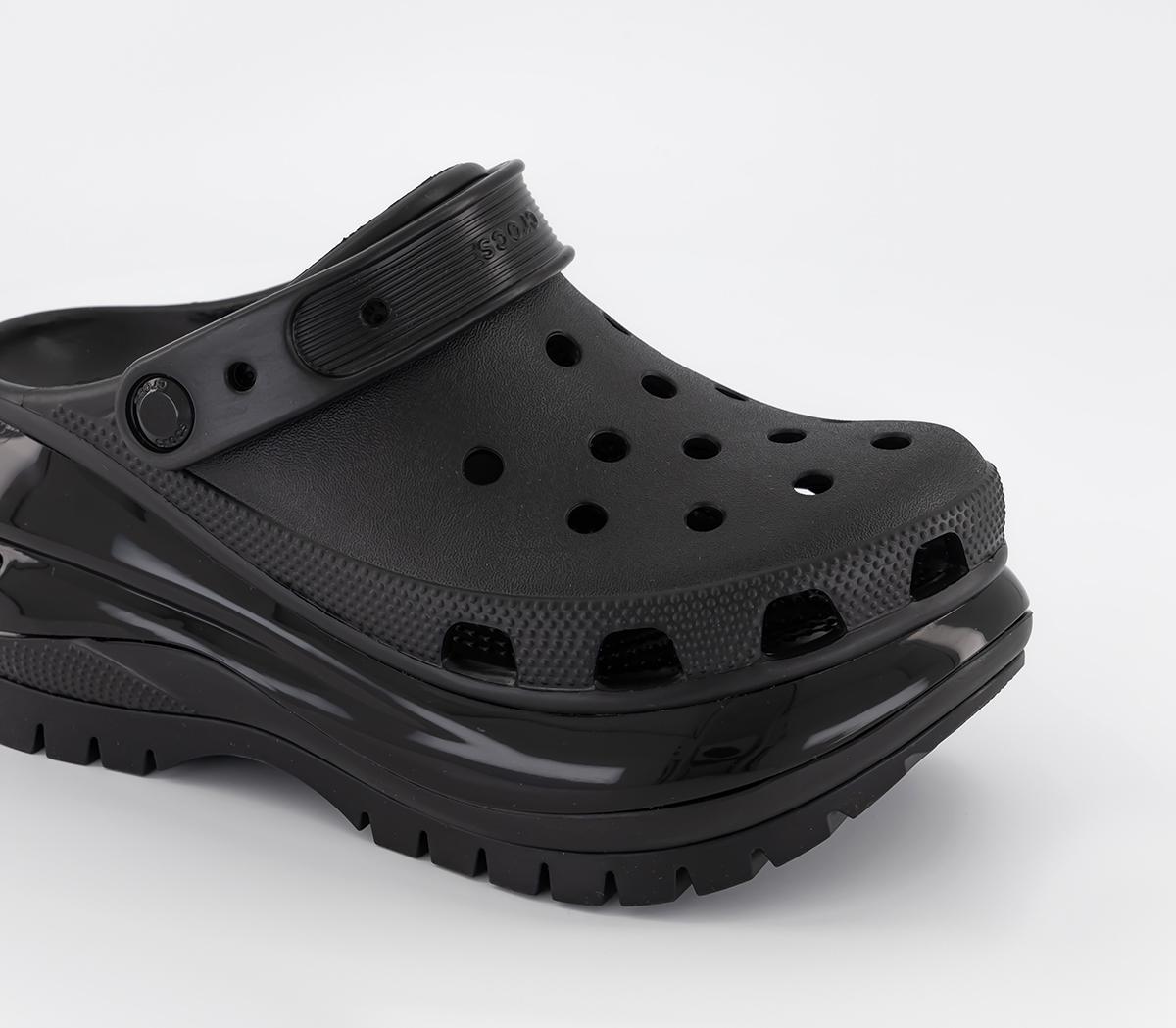 Crocs Classic Mega Crush Clogs Black - Women’s Summer Shoes