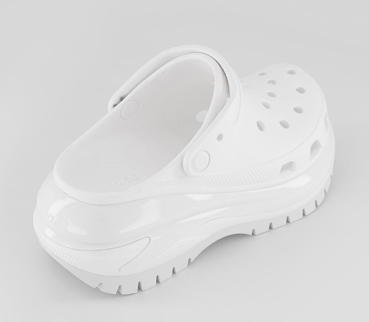 Crocs Classic Mega Crush Clogs White Flat Shoes For Women 4393