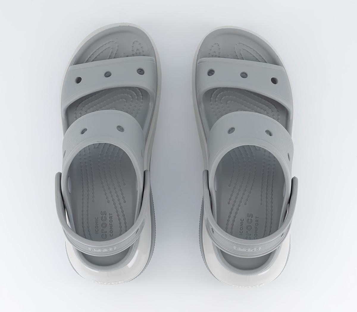 Crocs Classic Mega Crush Sandals Light Grey - Women's Sandals