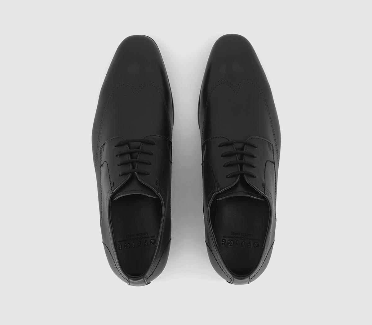 OFFICE Magnus Wingcap Leather Oxford Shoes Black Leather - Men's Casual ...