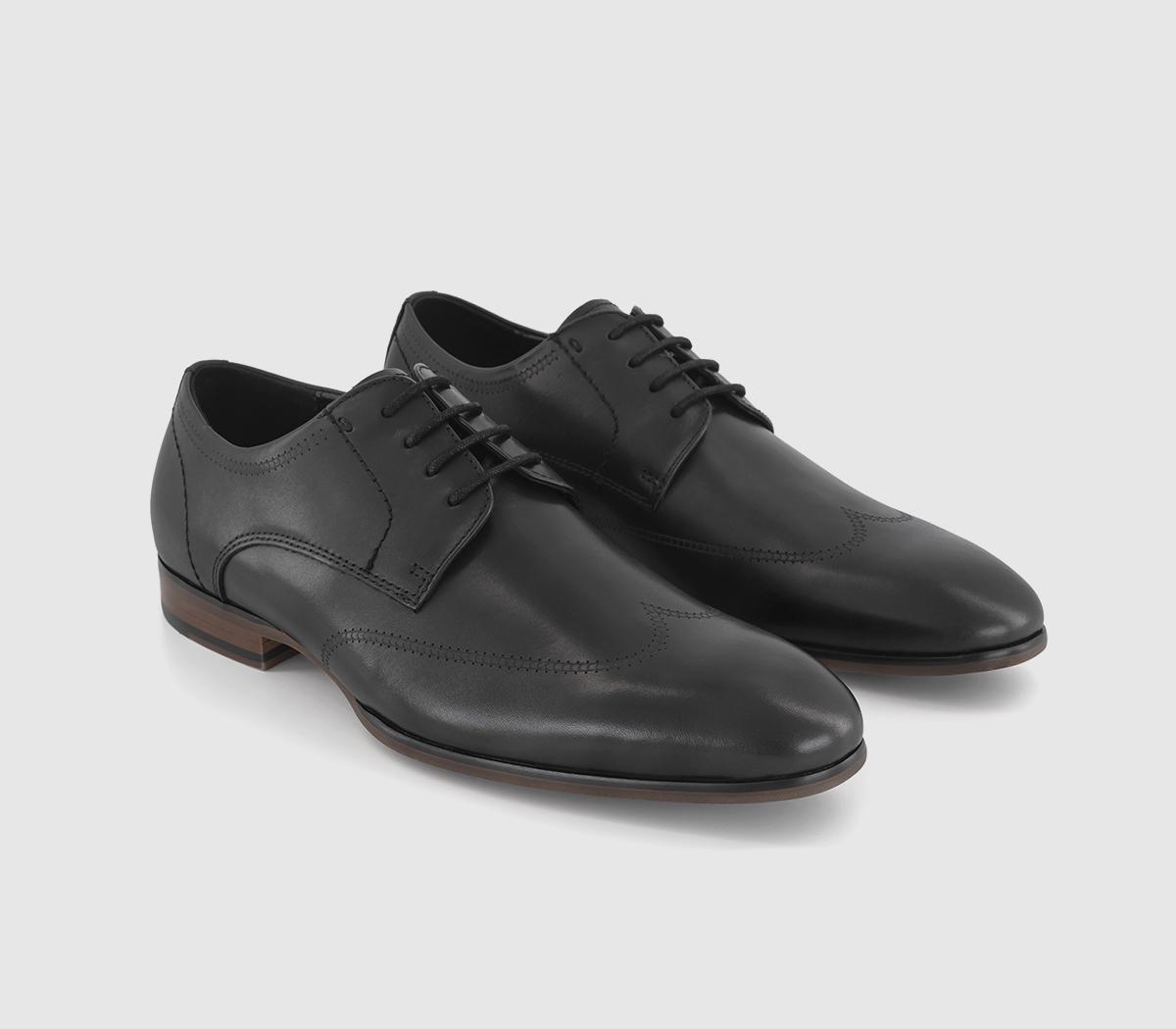 OFFICE Mens Magnus Wingcap Leather Oxford Shoes Black, 8