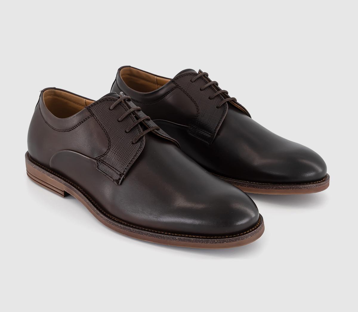 OFFICEMatteo Embossed Flexi Sole Derby ShoesBrown Leather