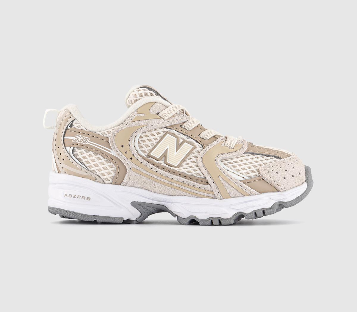 New Balance 530  Trainers Linen Stoneware  White in   Size 9, Office Shoes