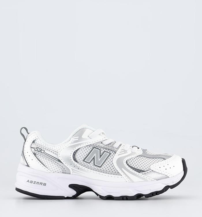 New Balance 530 Youth Trainers White Silver