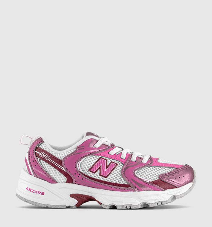 New Balance 530 Youth Trainers Pink Satin Shadow Red