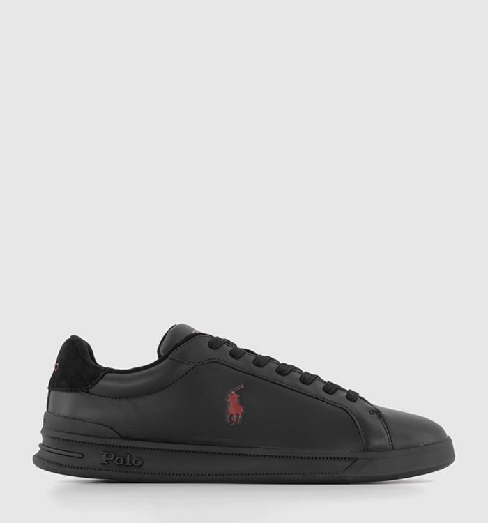 Polo Ralph Lauren Heritage Court Trainers Black Red