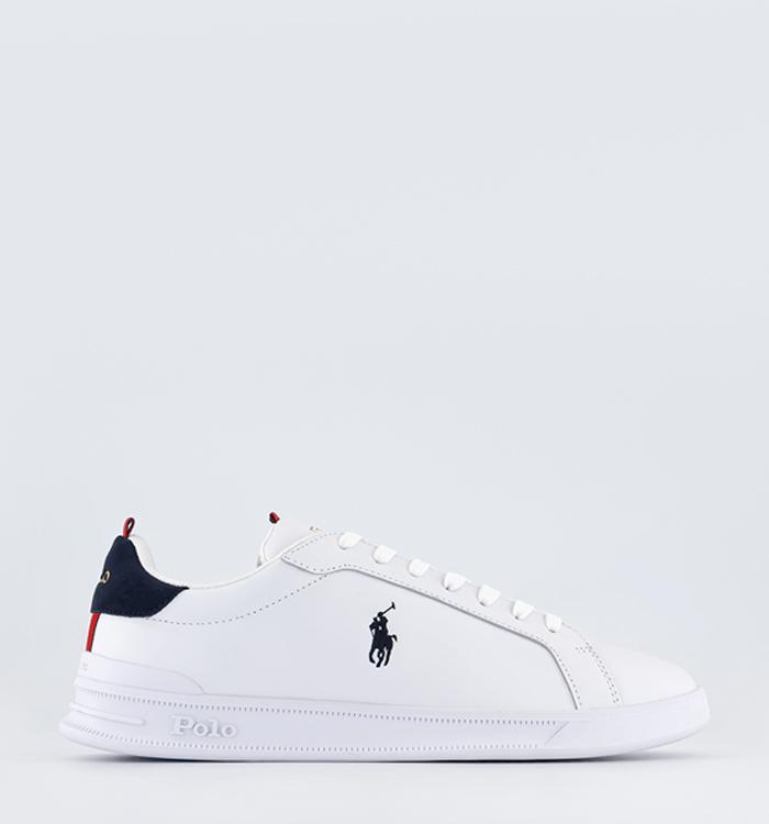 Polo Ralph Lauren Heritage Court Trainers White Navy Red