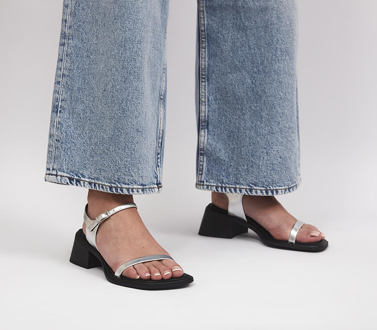 Vagabond Shoemakers Ines Mid Heel Sandals Vagabond Shoemakers Ines Mid Heel Sandals Silver