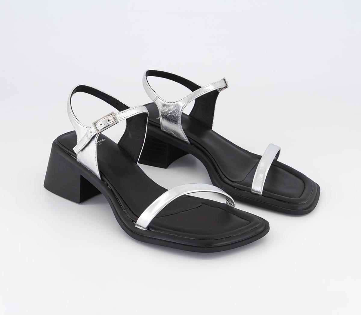 Vagabond Shoemakers Ines Mid Heel Sandals Vagabond Shoemakers Ines Mid Heel Sandals Silver