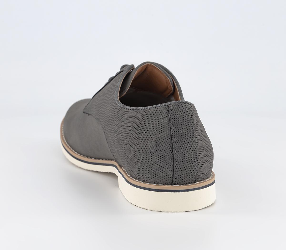 OFFICECheadle 2 White Sole Embossed Back Derby ShoesGrey