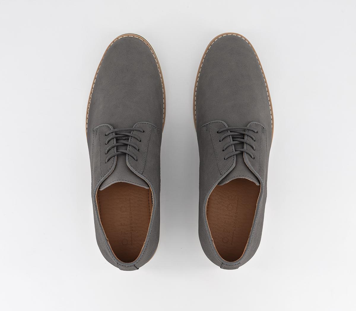 OFFICECheadle 2 White Sole Embossed Back Derby ShoesGrey