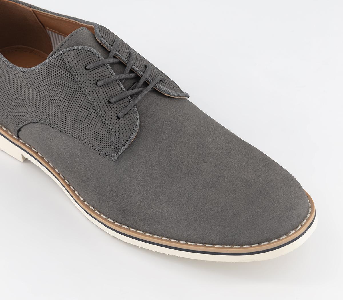 OFFICECheadle 2 White Sole Embossed Back Derby ShoesGrey