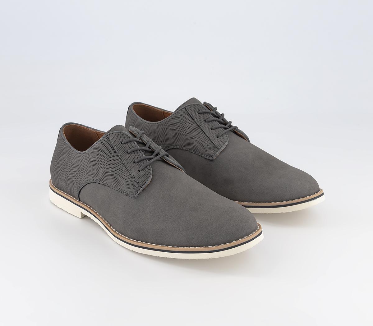 OFFICECheadle 2 White Sole Embossed Back Derby ShoesGrey