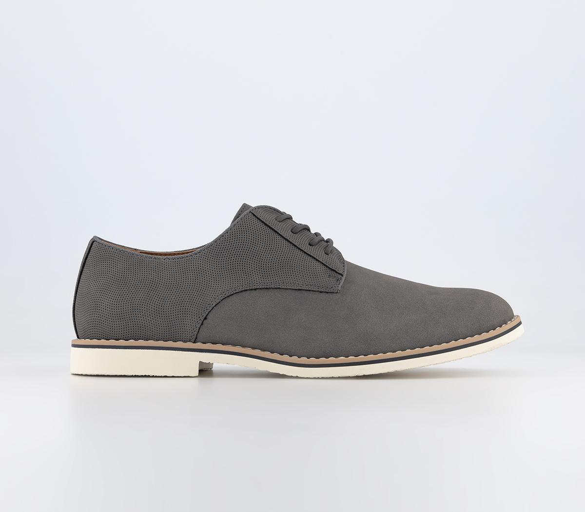 Cheadle 2 White Sole Embossed Back Derby Shoes Grey