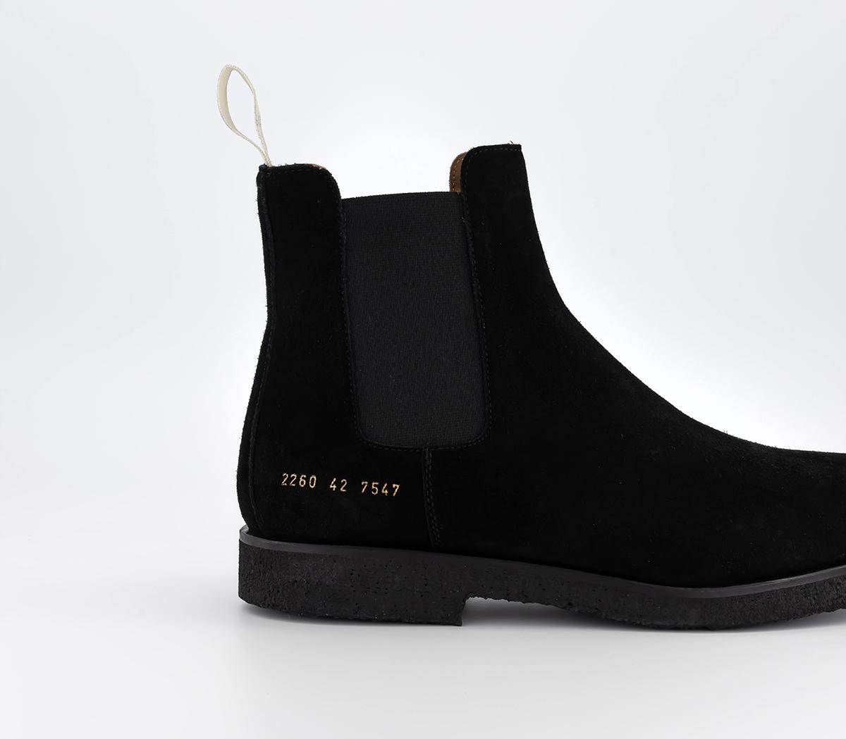 Common Projects Chelsea Boots Black Suede - Men's Smart Shoes