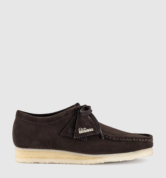 Clarks Originals Clarks Originals Mens Wallabee Shoes Dark Brown Suede