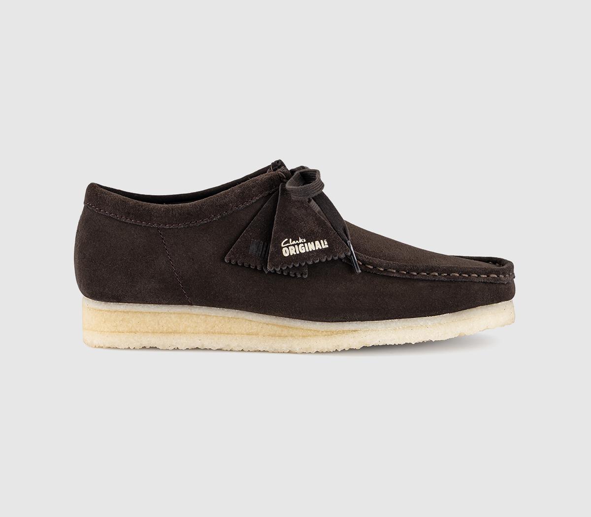 Clarks Originals Wallabee Shoes Dark Suede Brown in Men's Size 10, Office Shoes