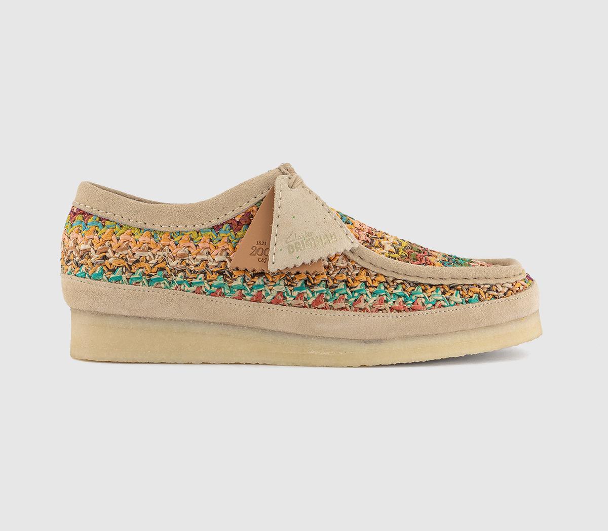 Clarks Originals Mens Wallabee Shoes Multicolour Raffia, 6