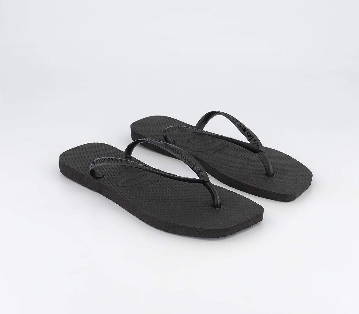 HavaianasSlim Square Flip Flops Black