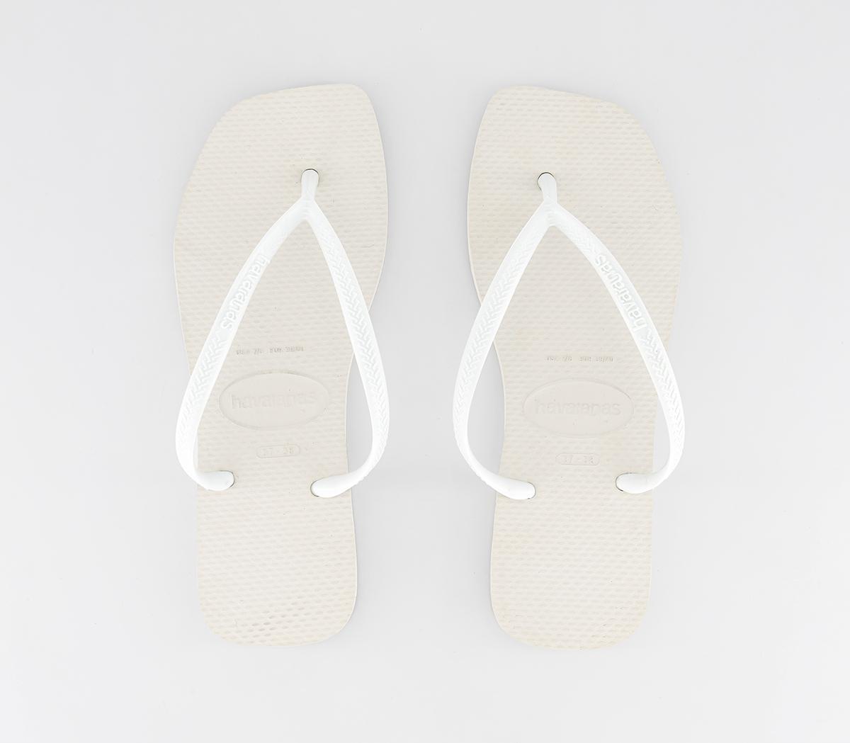 Havaianas Slim Square Flip Flops White - Women’s Summer Shoes