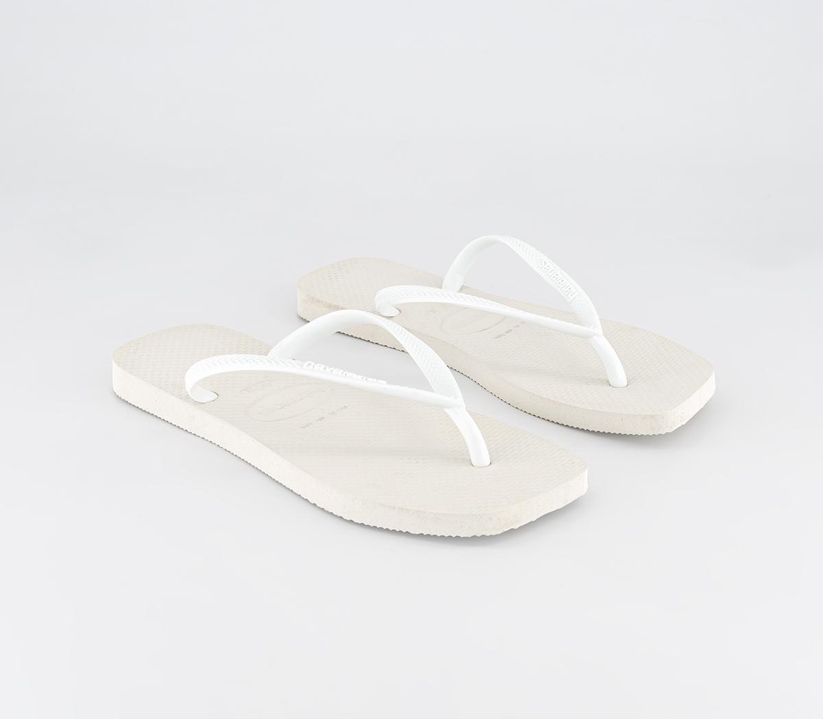 Havaianas Slim Square Flip Flops White - Women’s Summer Shoes