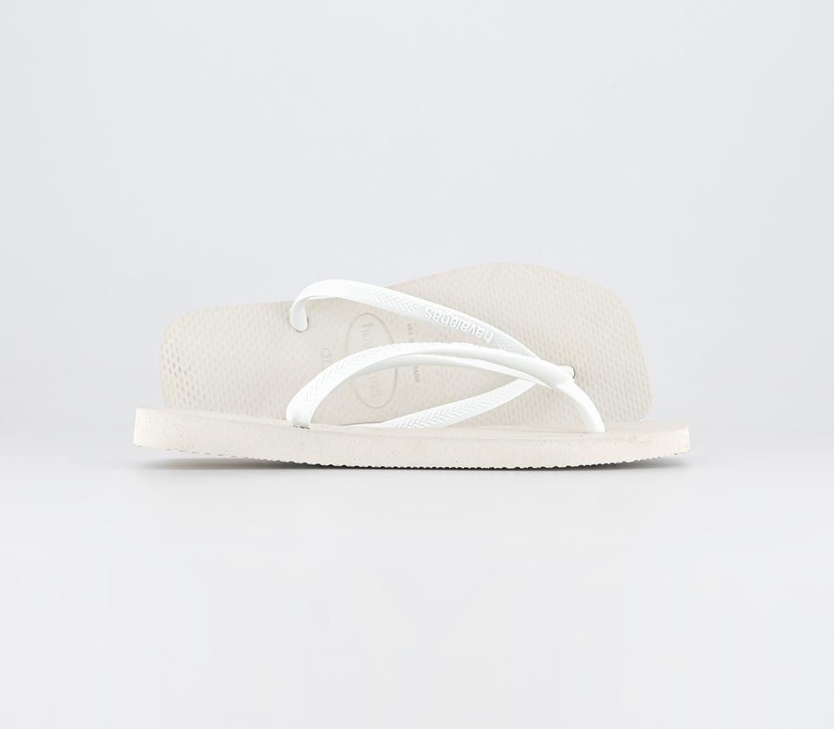 Havaianas Slim Square Flip Flops White - Women’s Summer Shoes