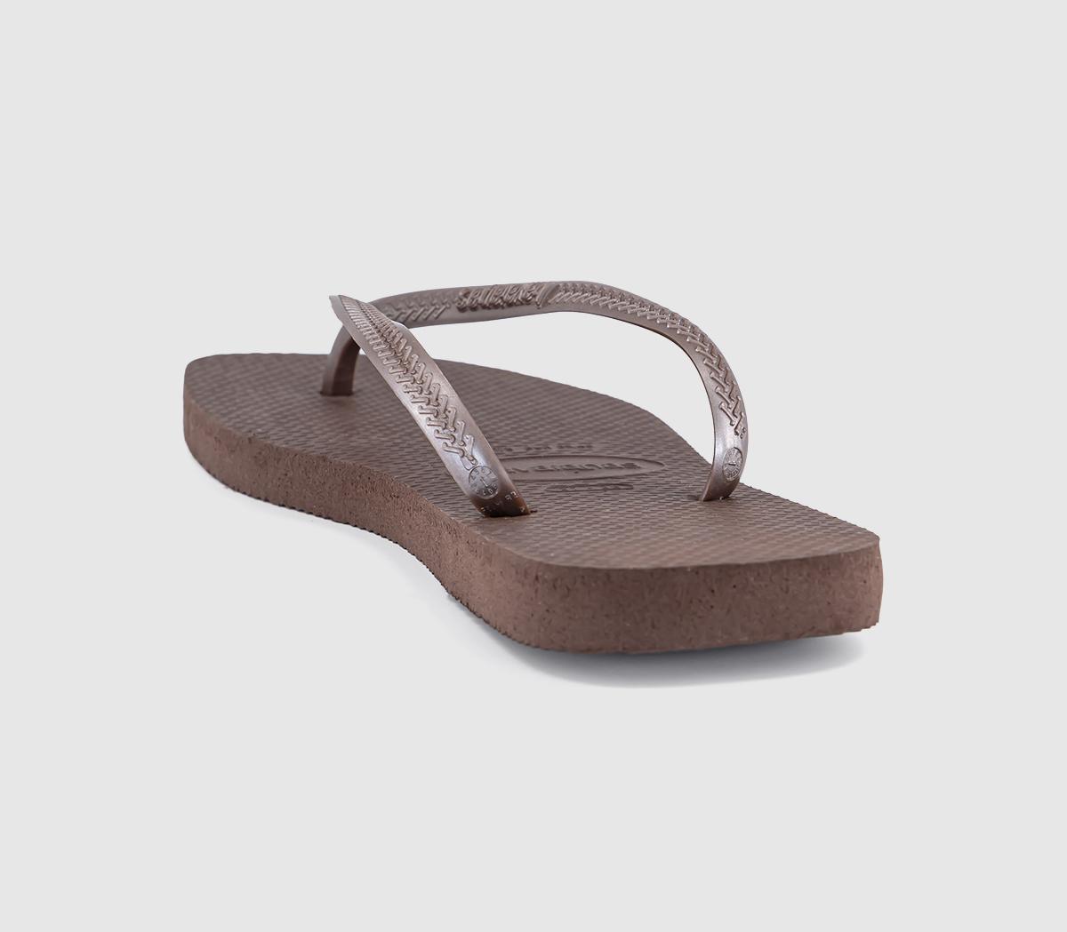 HavaianasSlim Square Flip FlopsDark Brown