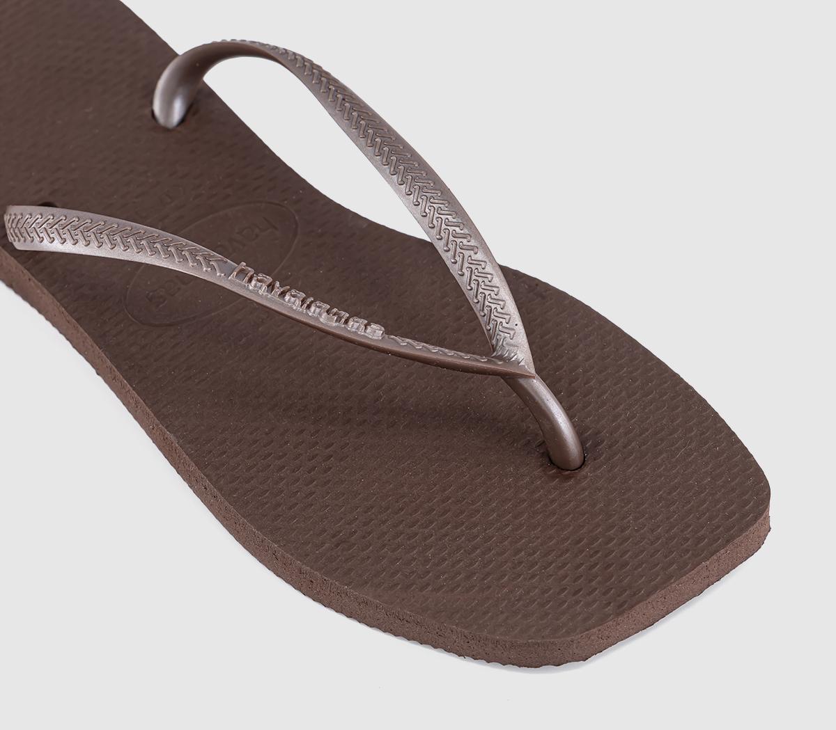 HavaianasSlim Square Flip FlopsDark Brown