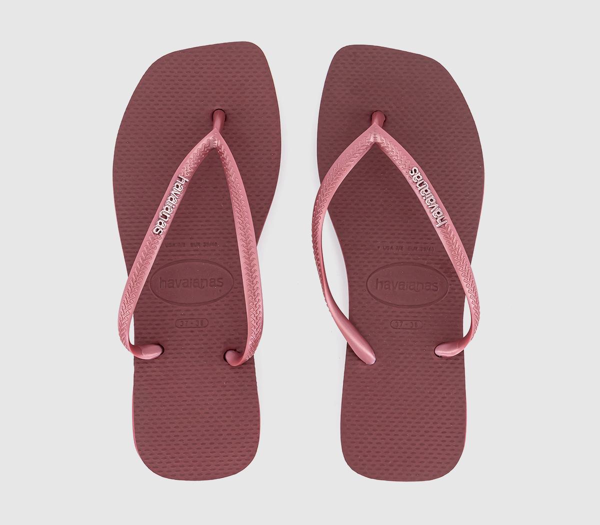Havaianas Slim Square Flip Flops Havaianas Slim Square Flip Flops Burgundy