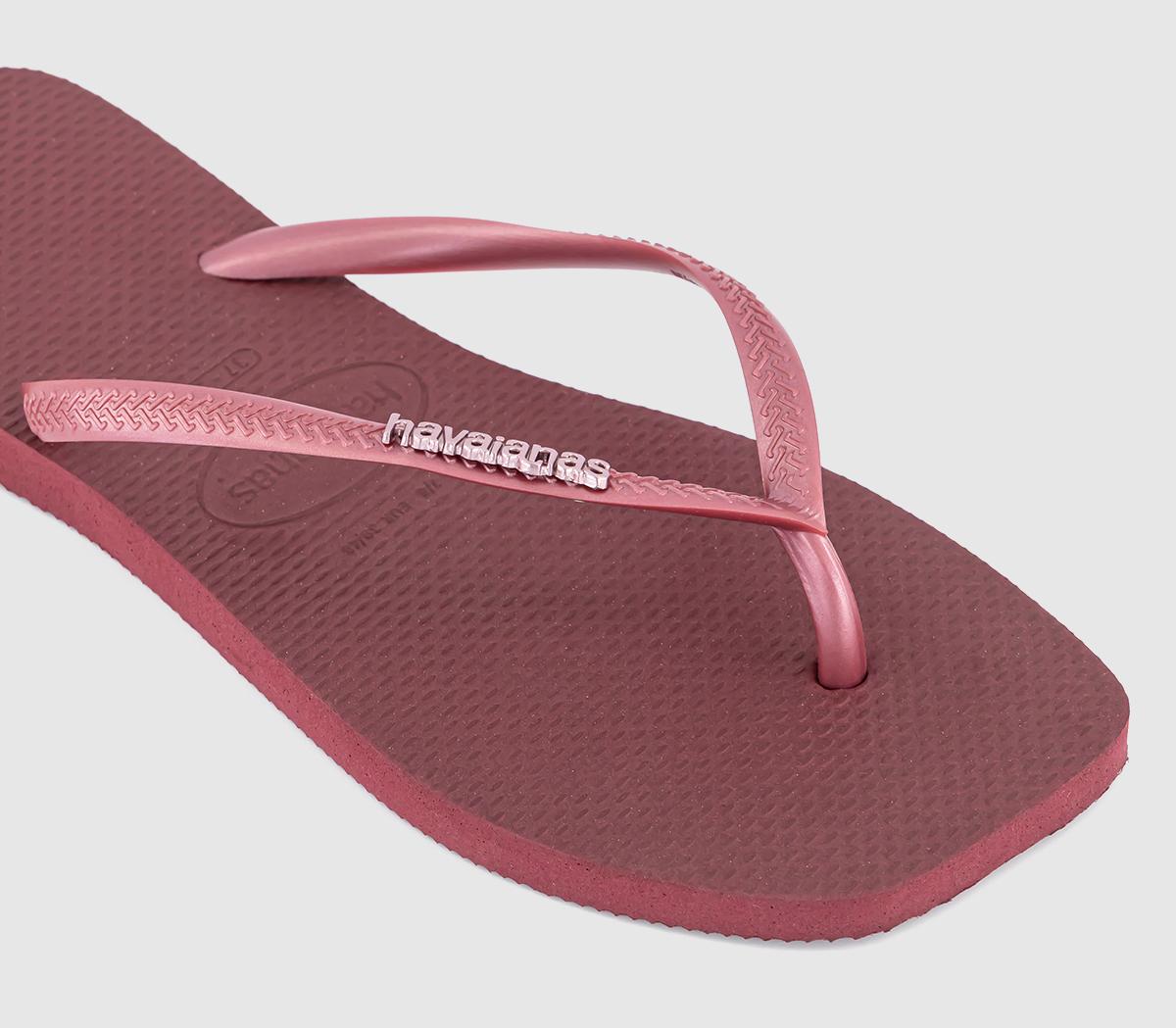 Havaianas Slim Square Flip Flops Havaianas Slim Square Flip Flops Burgundy