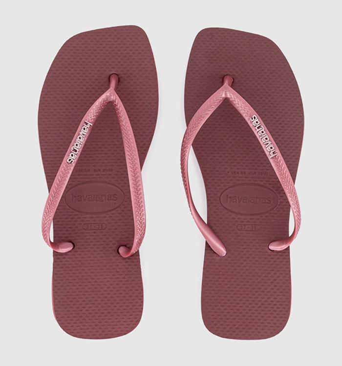 Havaianas Slim Square Flip Flops Burgundy