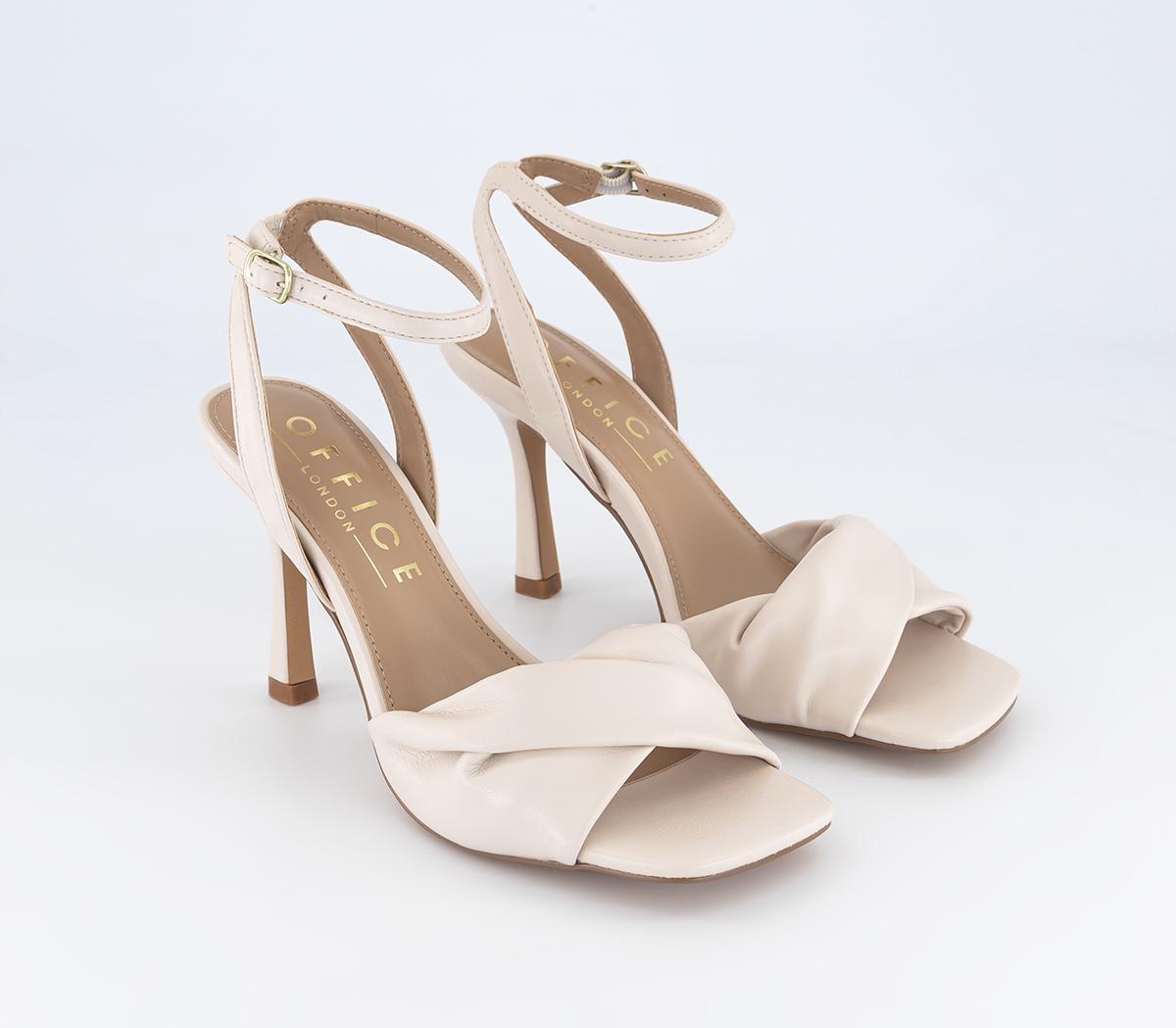 OFFICE Harlow Twist Vamp Heeled Sandals OFFICE Harlow Twist Vamp Heeled Sandals Off White