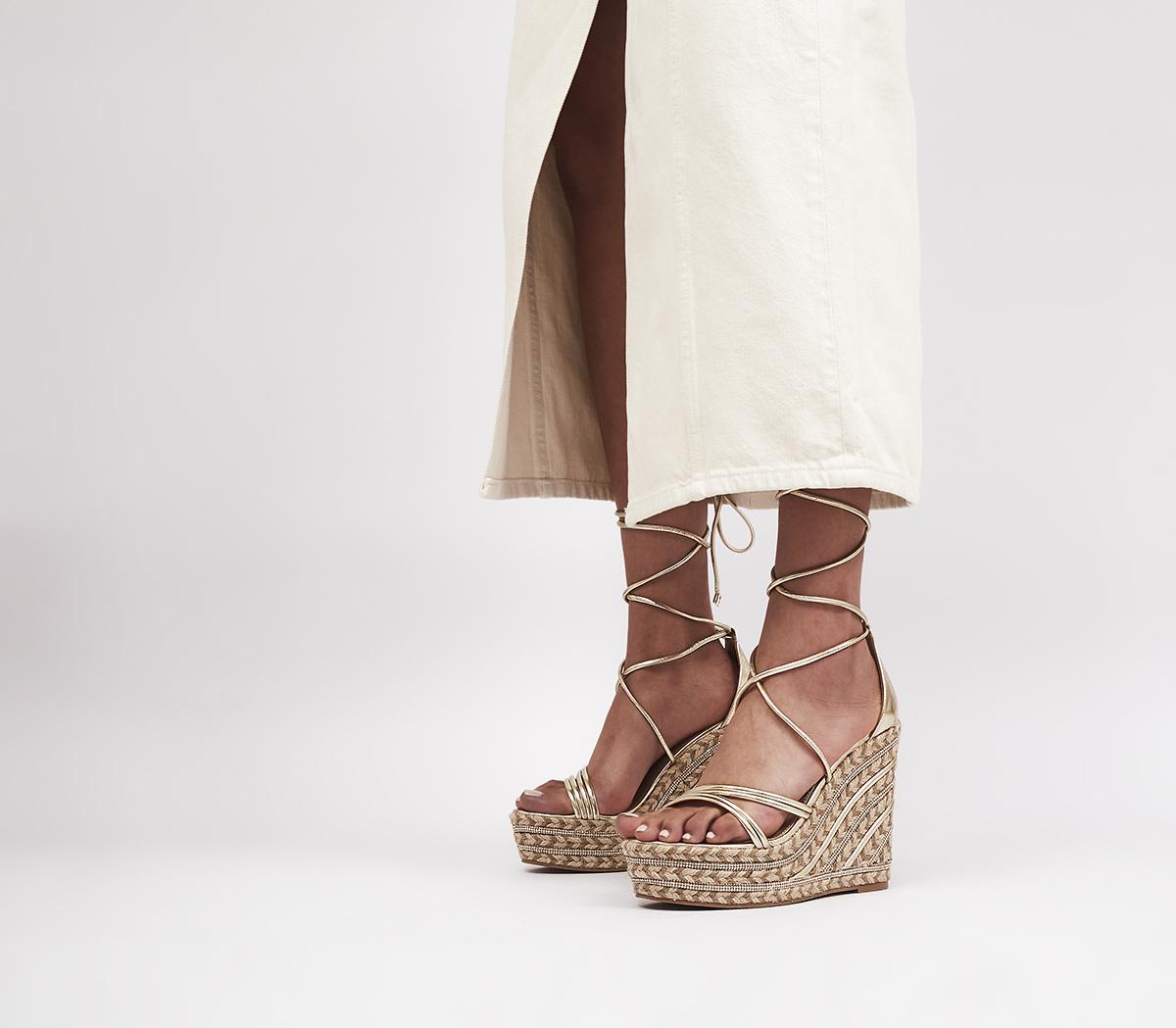 Gold lace hot sale up espadrilles