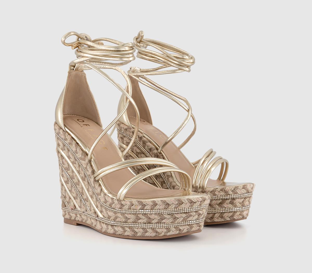 OFFICEHaden Strappy Twist Detail EspadrillesGold