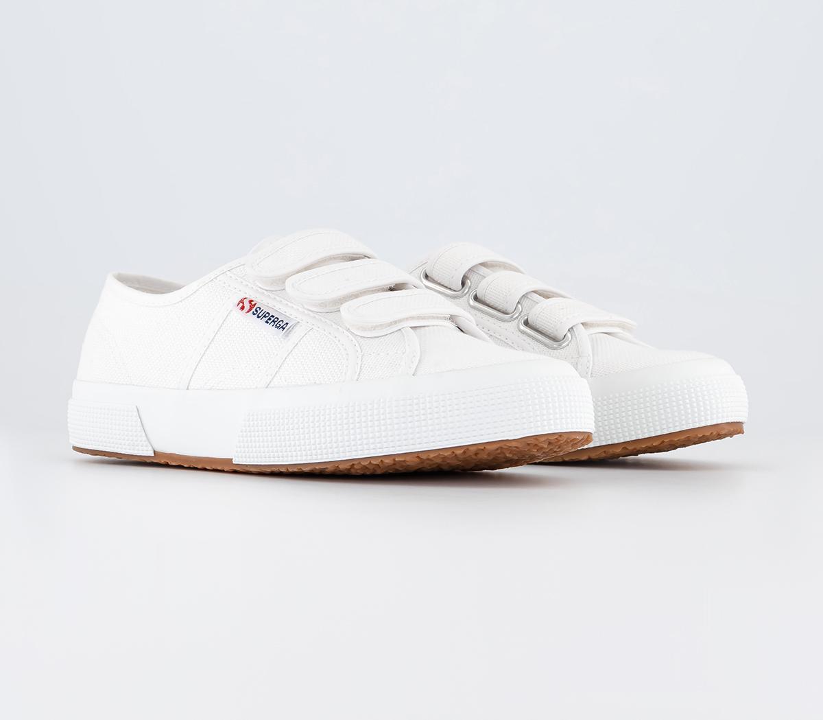 Superga Womens 2750 Strap Shoes White, 3.5