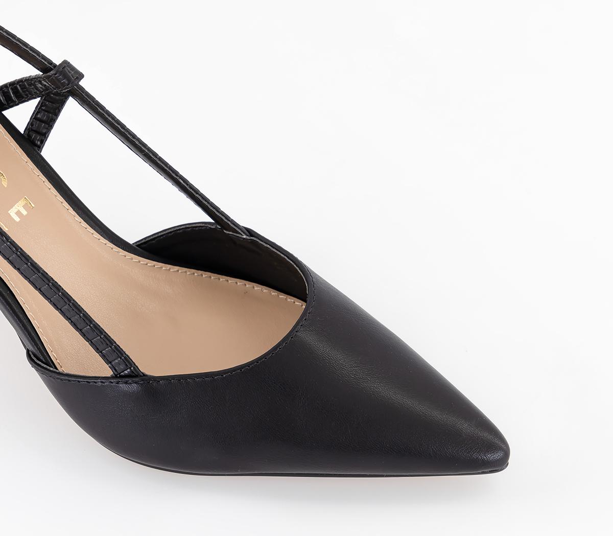 OFFICEMelody Material Mix Sling Back CourtsBlack