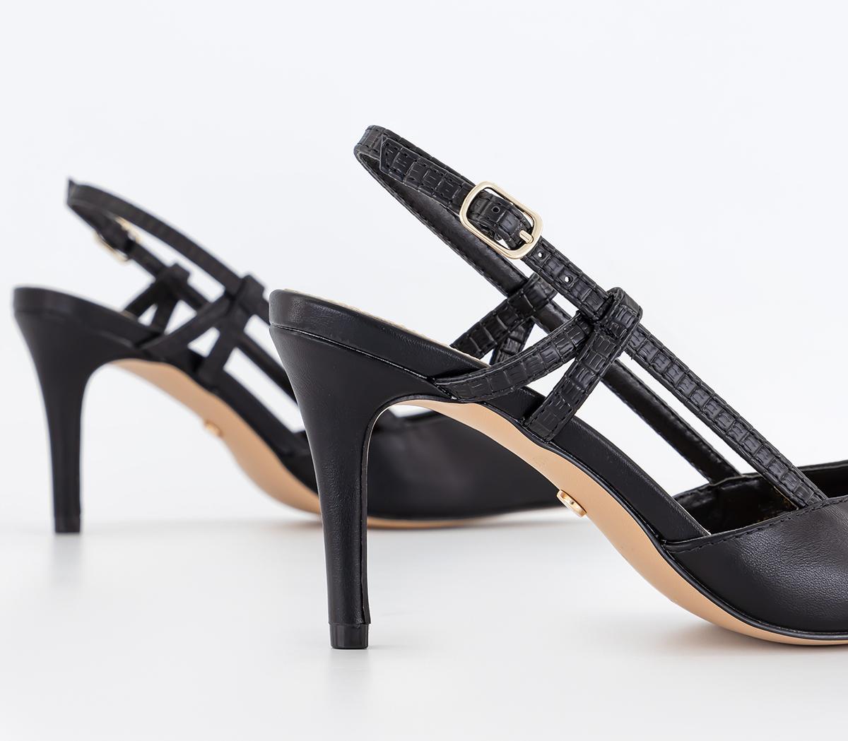 OFFICEMelody Material Mix Sling Back CourtsBlack