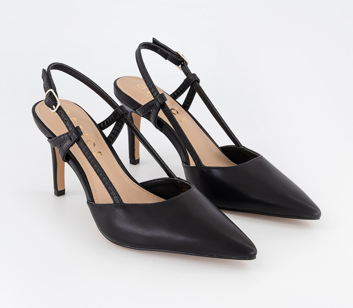 OFFICEMelody Material Mix Sling Back CourtsBlack